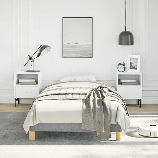 vidaXL Bed Frame without Mattress Light Grey 100x190 cm Twin Fabric