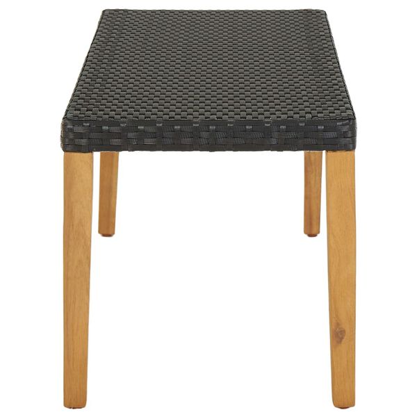 vidaXL Garden Bench 80 cm Poly Rattan Black