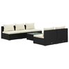 vidaXL 6 Piece Garden Lounge Set with Cushions Poly Rattan Black