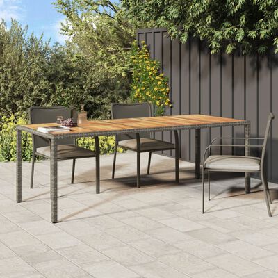 vidaXL Garden Table Grey 250x100x75 cm Poly Rattan