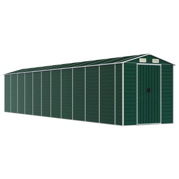 vidaXL Garden Shed Green 191x980x198 cm Galvanised Steel