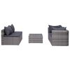 vidaXL 8 Piece Garden Lounge Set with Cushions Poly Rattan Grey