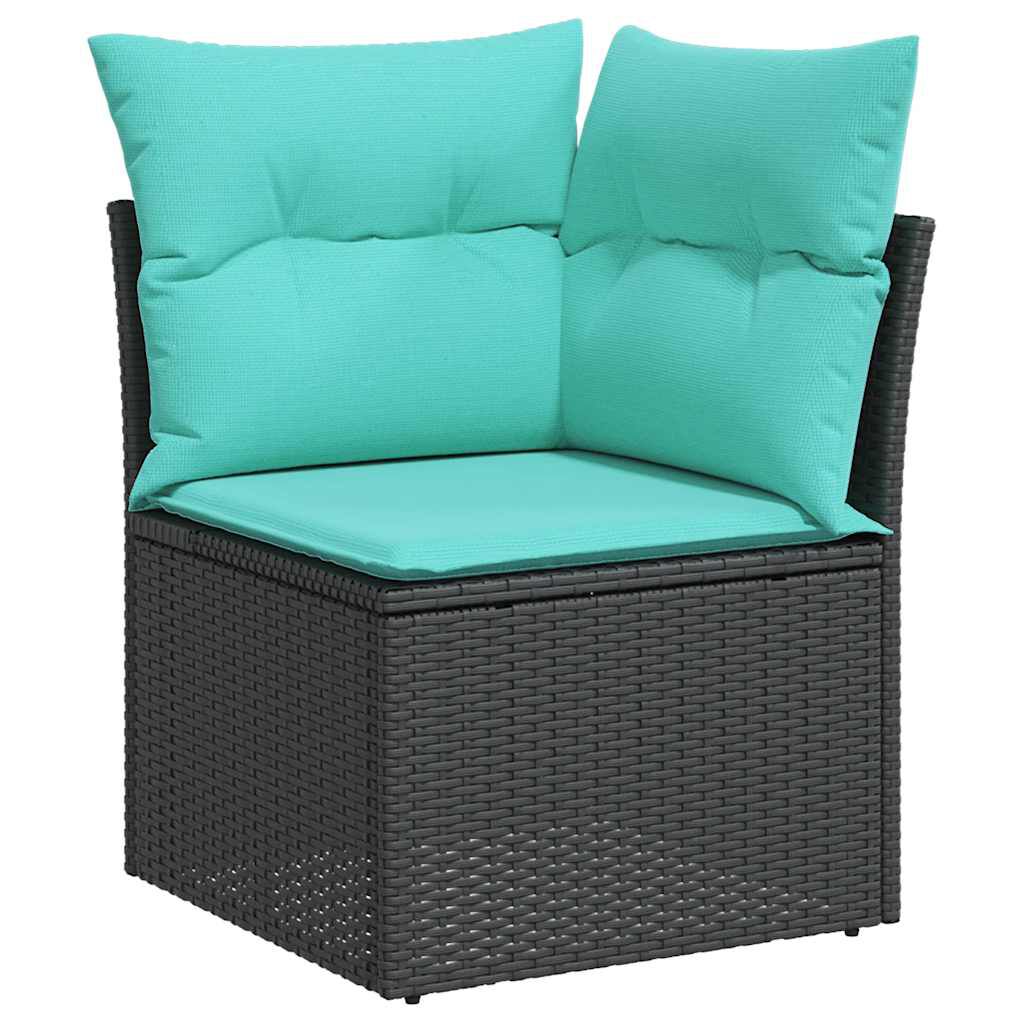 vidaXL 7 Piece Garden Sofa Set with Cushions Brown Poly Rattan Acacia
