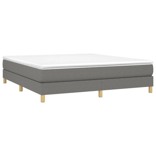 vidaXL Bed Frame without Mattress Dark Grey King Fabric (US Only)
