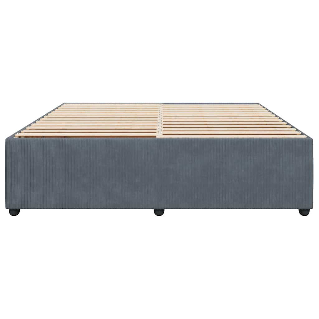 vidaXL Bed Frame without Mattress Dark Grey King Velvet
