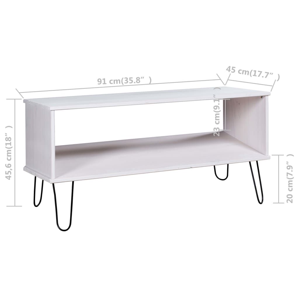 vidaXL Coffee Table New York White Solid Pine Wood