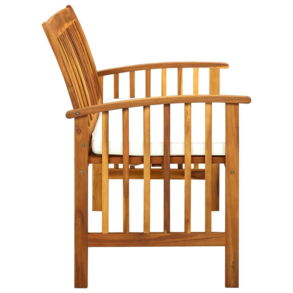 vidaXL Garden Bench with Cushion 119 cm Solid Acacia Wood