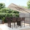 vidaXL 7 Piece Garden Bar Set Brown Poly Rattan