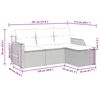 vidaXL 4 Piece Garden Sofa Set with Cushions Black Poly Rattan