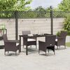 vidaXL Garden Dining Set with Cushion 5 pcs Brown Poly Rattan