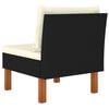 vidaXL 3 Piece Garden Lounge Set Poly Rattan and Solid Eucalyptus Wood