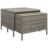 vidaXL 4 Piece Garden Lounge Set with Cushions Grey Poly Rattan