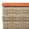 vidaXL Garden Side Tables 2pcs Beige 55x34x37cm Poly Rattan Solid Wood