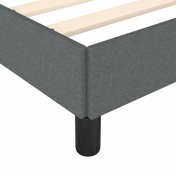 vidaXL Bed Frame without Mattress Dark Grey 100x190 cm Twin Fabric
