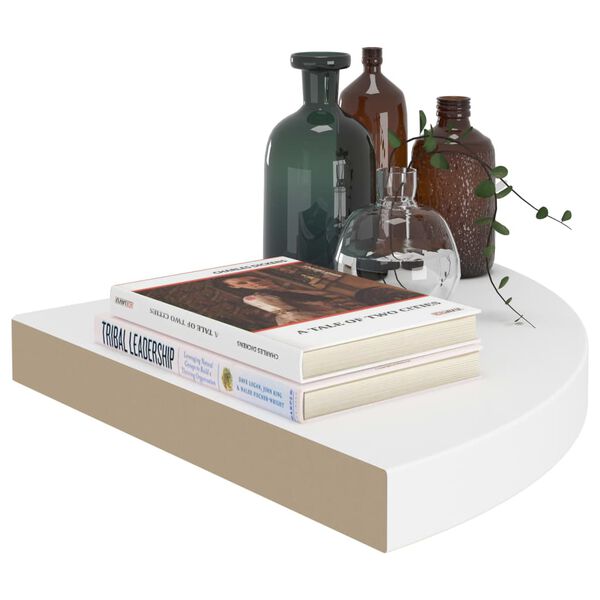 vidaXL Floating Corner Shelves 2 pcs White 35x35x3.8 cm MDF