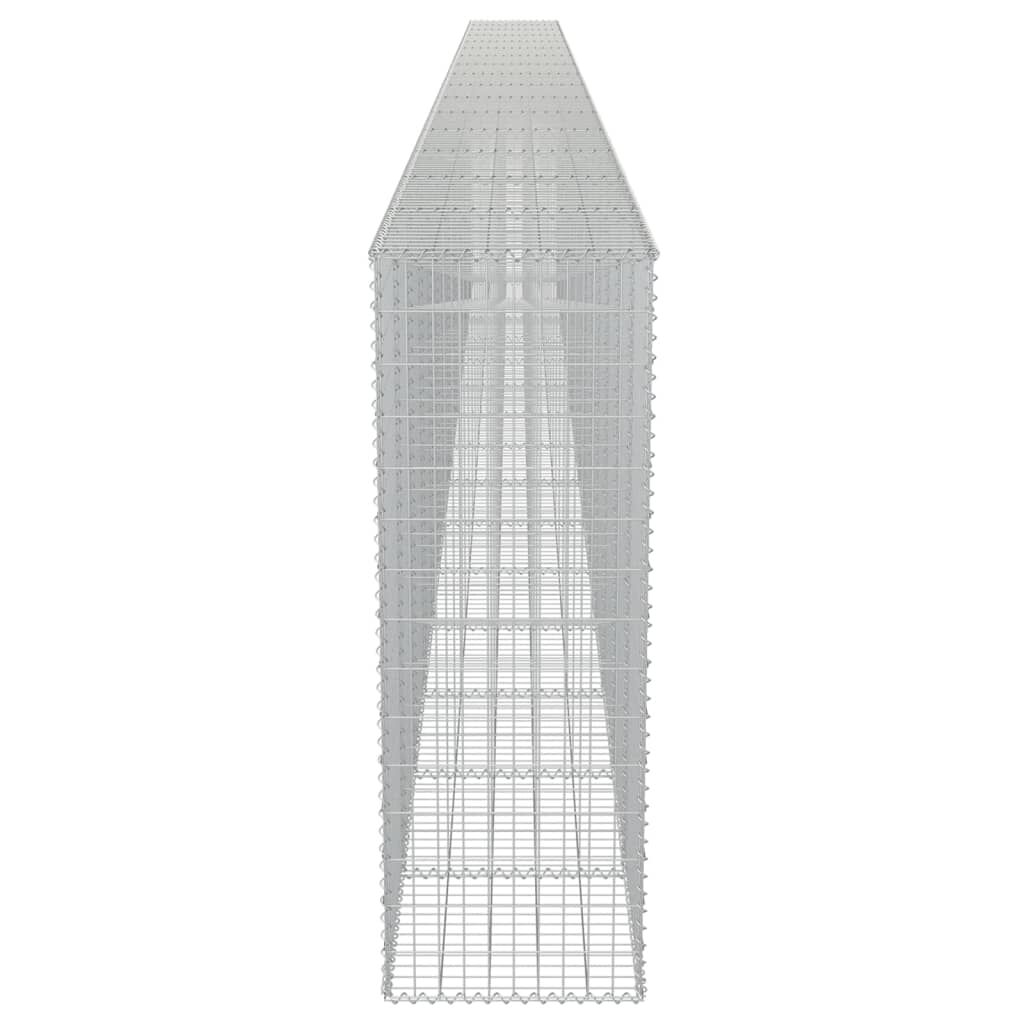 vidaXL Gabion Wall with Covers Galvanised Steel 900x50x150 cm
