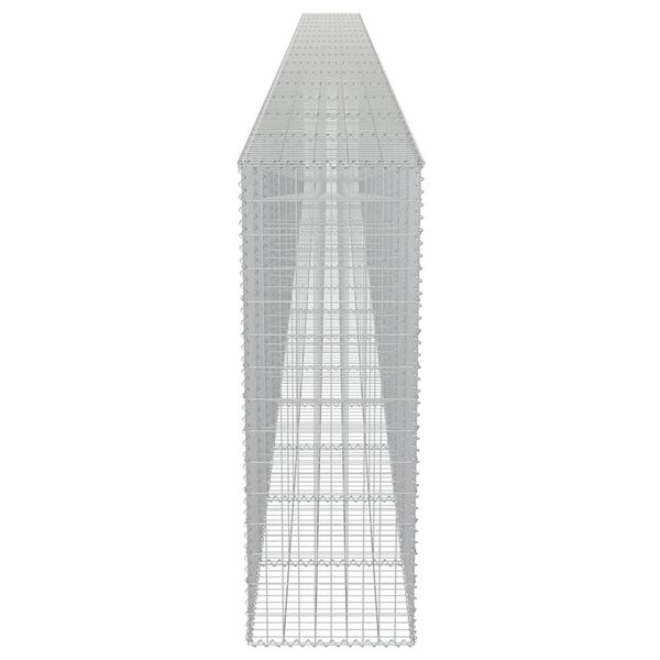 vidaXL Gabion Wall with Covers Galvanised Steel 900x50x150 cm