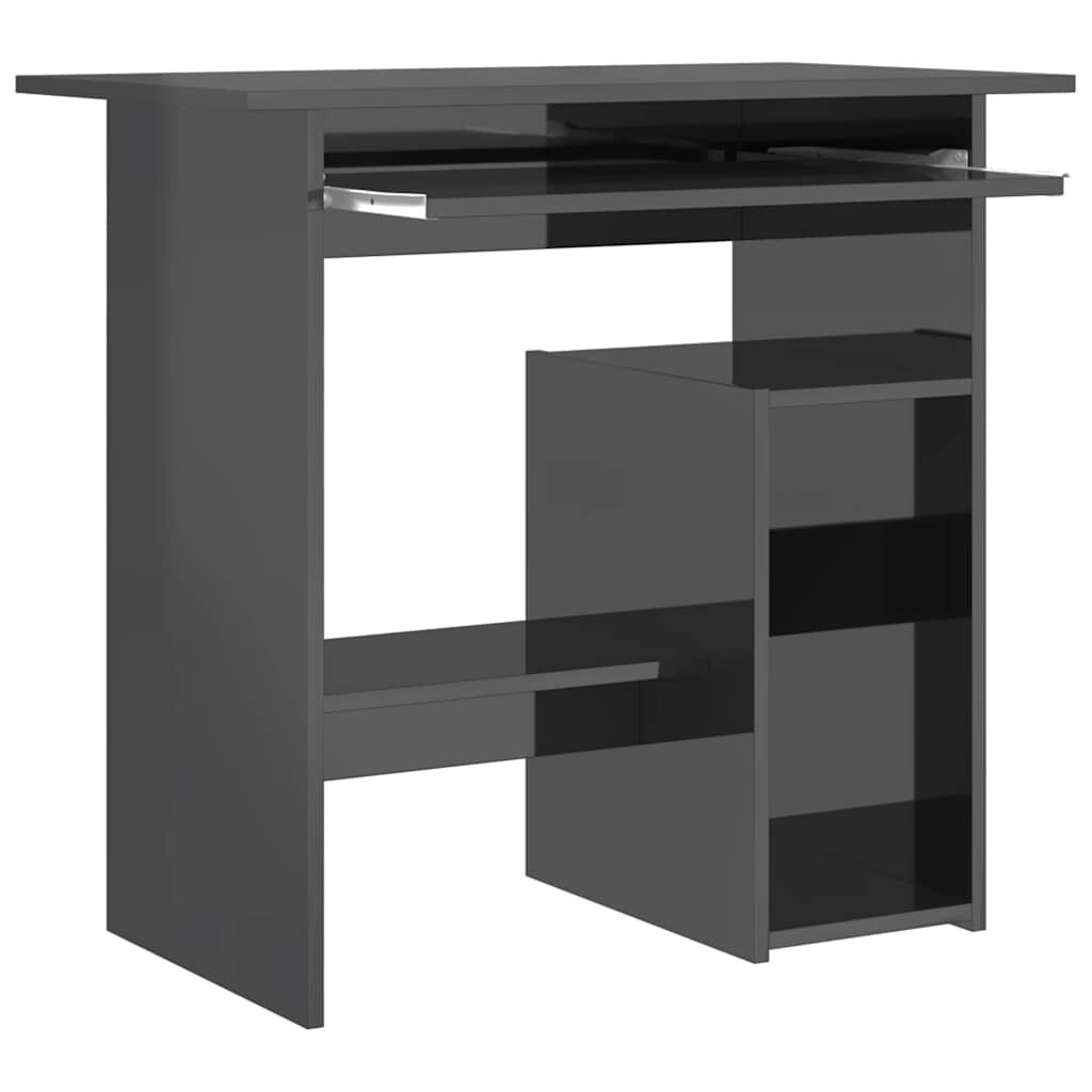 vidaXL Desk High Gloss Grey 80x45x74 cm Engineered Wood