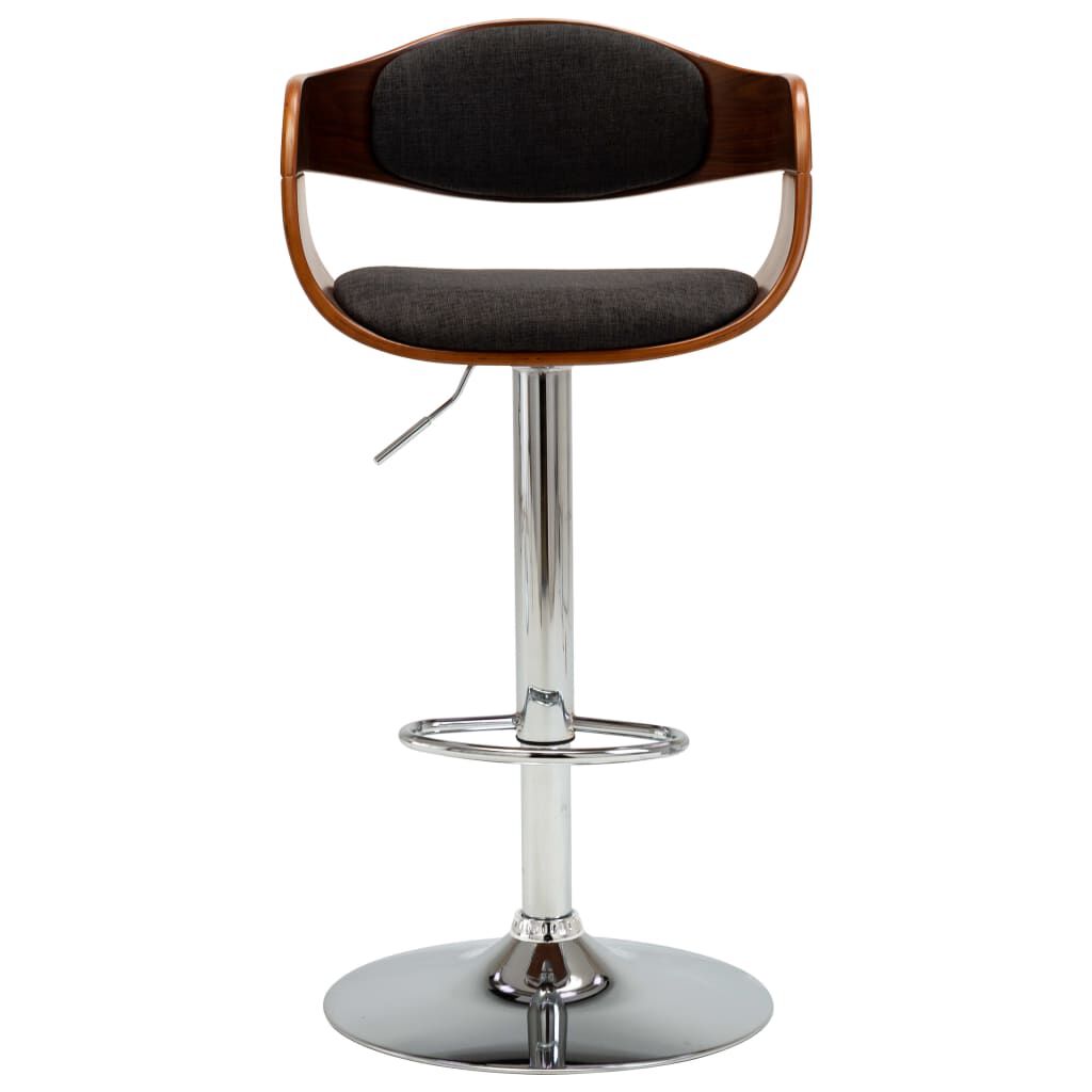 vidaXL Bar Stool Grey Bent Wood and Fabric