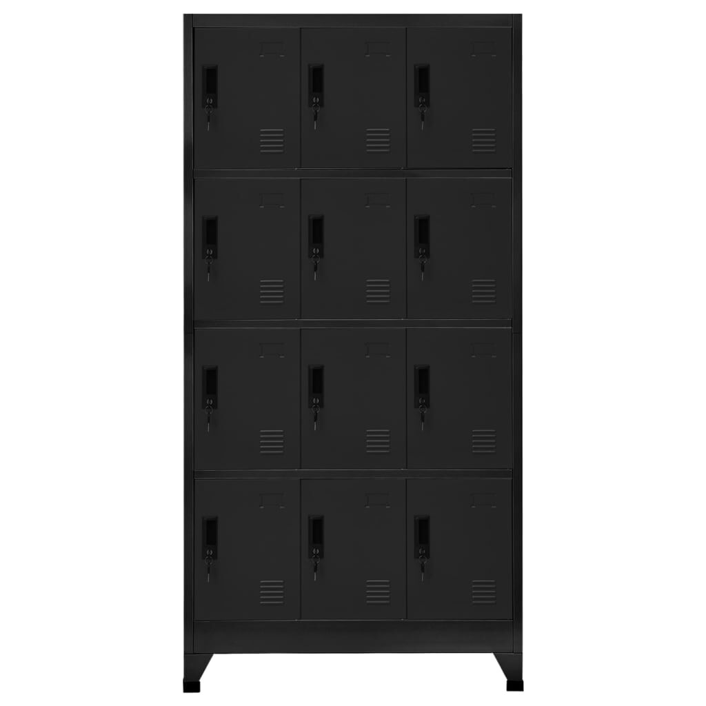vidaXL Locker Cabinet Black 90x45x180 cm Steel