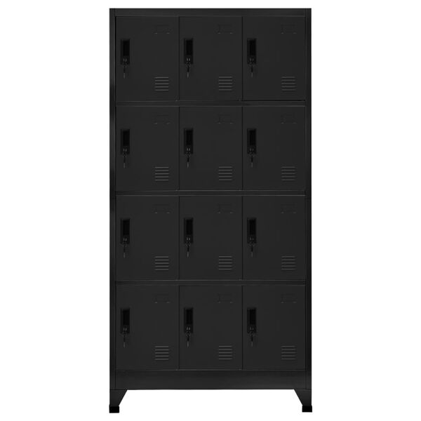 vidaXL Locker Cabinet Black 90x45x180 cm Steel