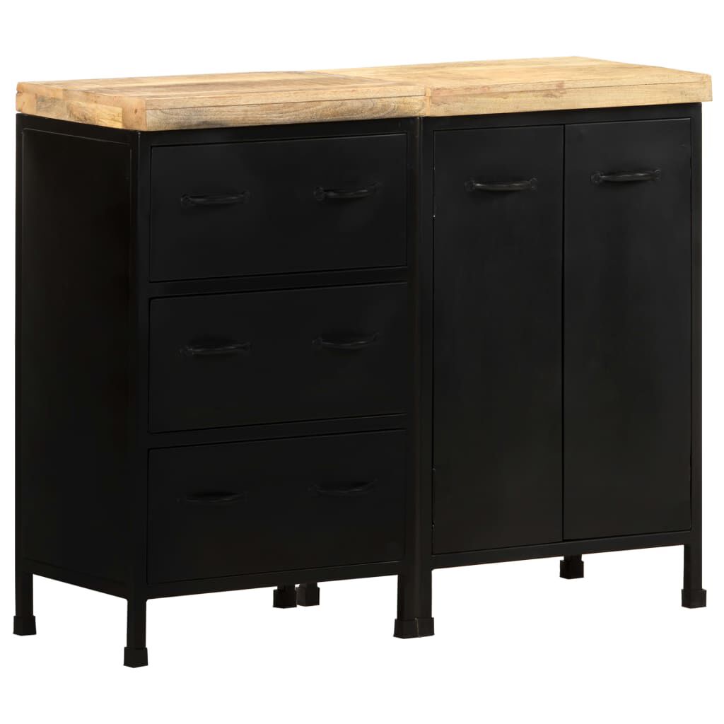 vidaXL Sideboard with 3 Drawers and 2 Doors Rough Mango Wood