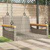 vidaXL Swing Bench Grey 63x62x40 cm Poly Rattan