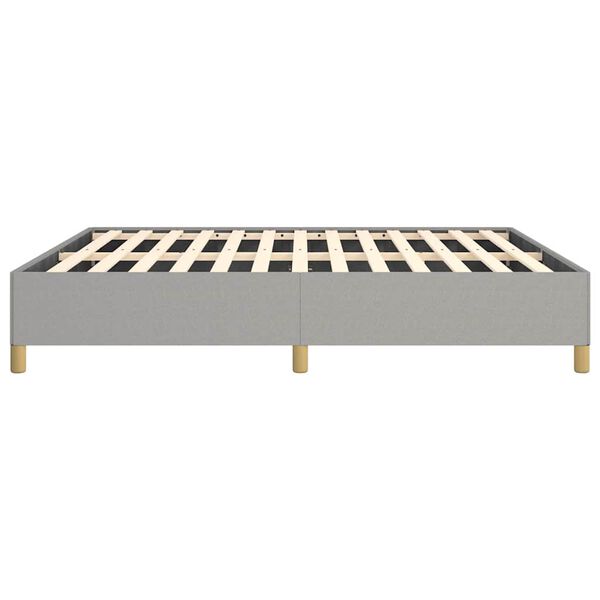 vidaXL Bed Frame without Mattress Light Grey 193x203 cm King Fabric