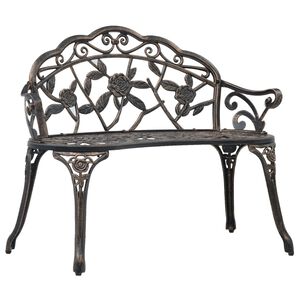 vidaXL Bistro Bench 100cm Bronze Cast Aluminium