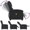 vidaXL Electric Massage Recliner Chair Black Real Leather