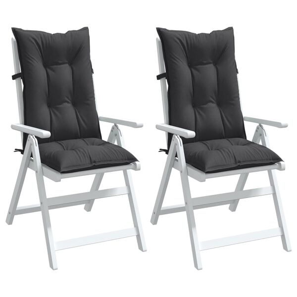 vidaXL Highback Chair Cushions 2 pcs Melange Anthracite 120x50x7 cm Fabric