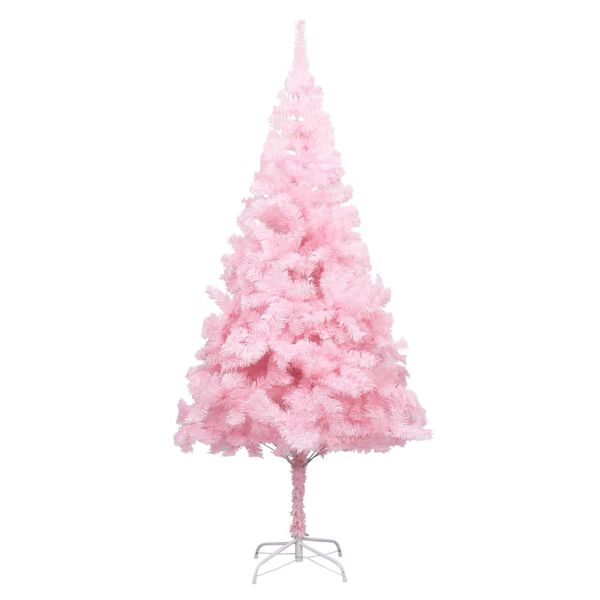 vidaXL Artificial Pre-lit Christmas Tree with Stand Pink 240 cm PVC