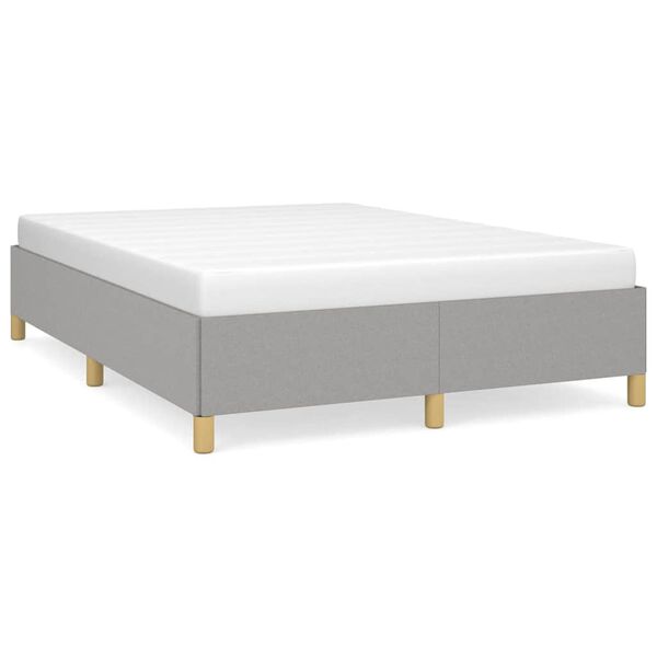 vidaXL Bed Frame without Mattress Light Grey 137x190 cm Full Fabric