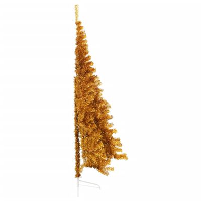 vidaXL Artificial Half Christmas Tree with Stand Gold 240 cm PET