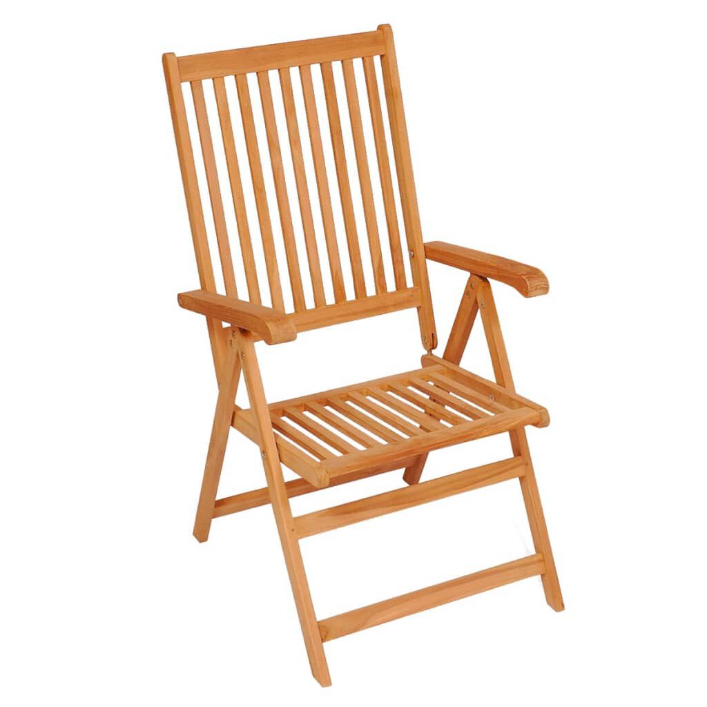 vidaXL Garden Chairs 2 pcs with Red Cushions Solid Teak Wood