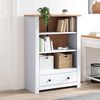 vidaXL Bookcase White 80x35x110 cm Solid Pine Wood Panama Range