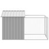 vidaXL Dog House with Run Light Grey 117x201x123 cm Galvanised Steel
