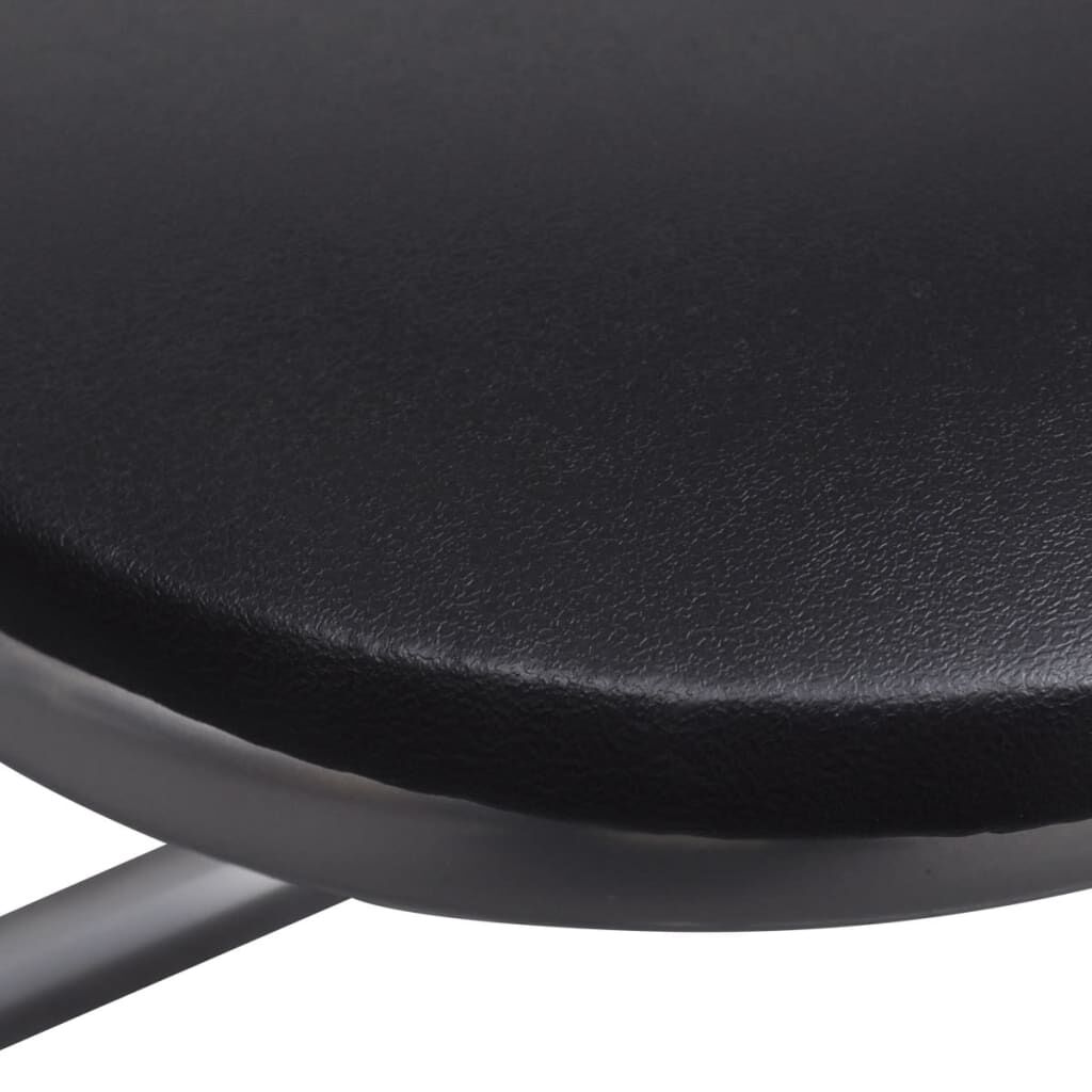 vidaXL Folding Dining Chairs 6 pcs Black Faux Leather and Steel
