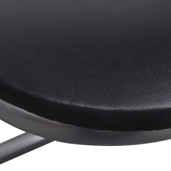vidaXL Folding Dining Chairs 6 pcs Black Faux Leather and Steel