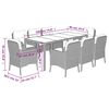 vidaXL 9 Piece Garden Dining Set with Cushions Grey Poly Rattan