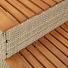 vidaXL Hot Tub Step Beige 50x50x50.5 cm Poly Rattan and Solid Acacia