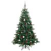 vidaXL Artificial Hinged Christmas Tree 300 LEDs & Ball Set 210 cm