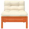 vidaXL Garden Sofa with Cushions and Footstool Solid Wood Pine