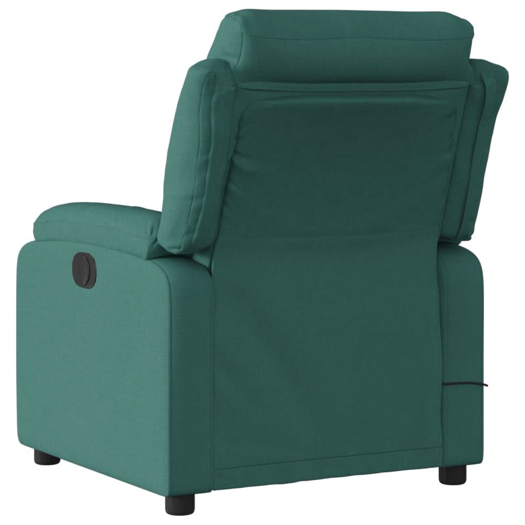 vidaXL Electric Massage Recliner Chair Dark Green Fabric
