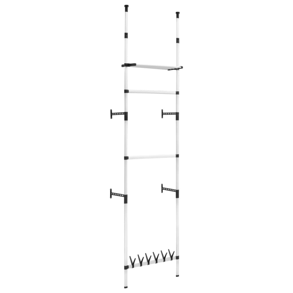 vidaXL Telescopic Wardrobe System with Rods and Shelf Aluminium