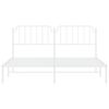 vidaXL Metal Bed Frame without Mattress with Headboard White 183x213cm