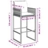 vidaXL Garden Bar Stools with Cushions 2 pcs Brown Poly Rattan