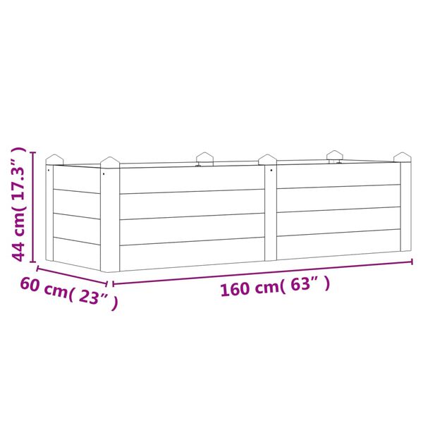 vidaXL Garden Raised Bed 160x60x44 cm Solid Wood Acacia