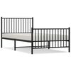 vidaXL Metal Bed Frame without Mattress with Footboard Black 100x200cm