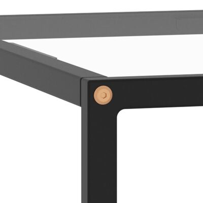 vidaXL Coffee Table Black with Tempered Glass 80x80x35 cm